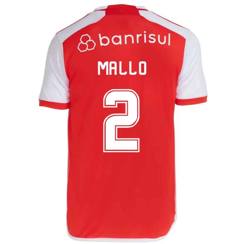 Danxen Enfant Maillot Hugo Mallo #2 Rouge Blanc Tenues Domicile 2024/25 T-Shirt