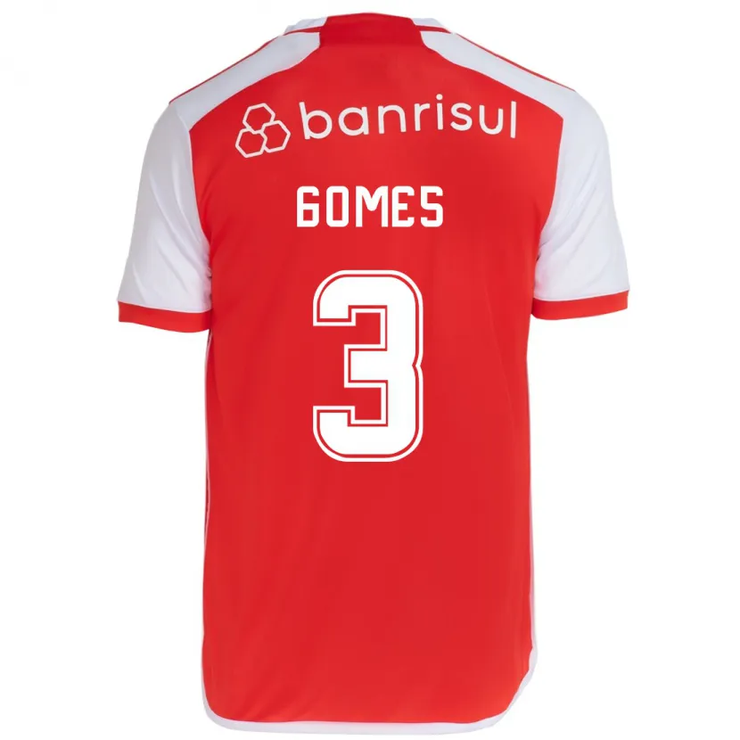 Danxen Enfant Maillot Igor Gomes #3 Rouge Blanc Tenues Domicile 2024/25 T-Shirt