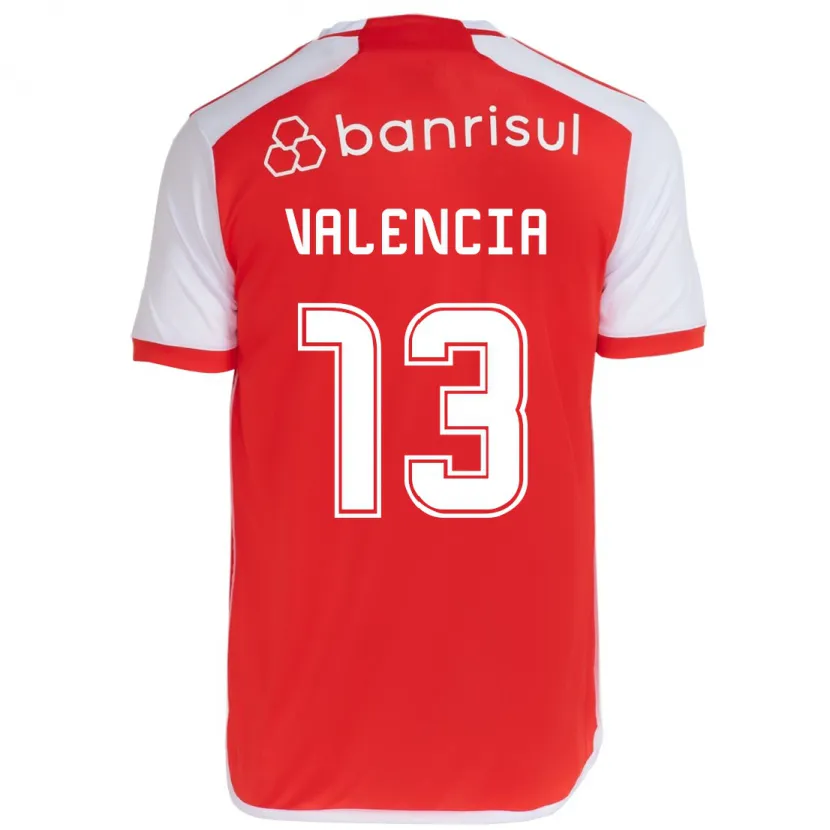 Danxen Enfant Maillot Enner Valencia #13 Rouge Blanc Tenues Domicile 2024/25 T-Shirt