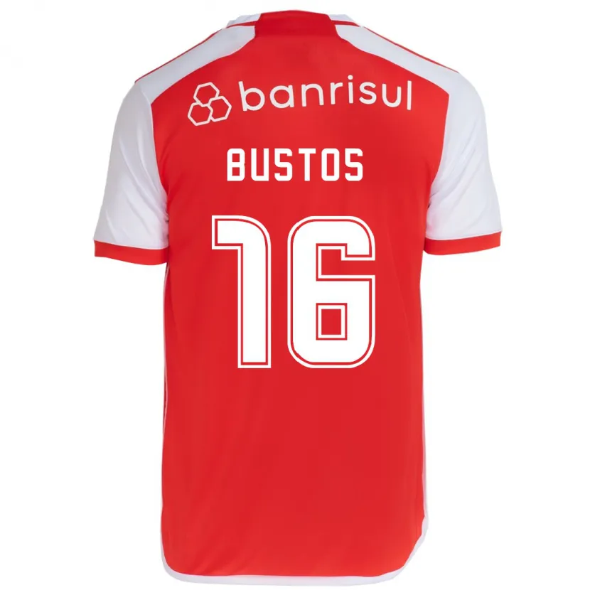 Danxen Enfant Maillot Fabricio Bustos #16 Rouge Blanc Tenues Domicile 2024/25 T-Shirt