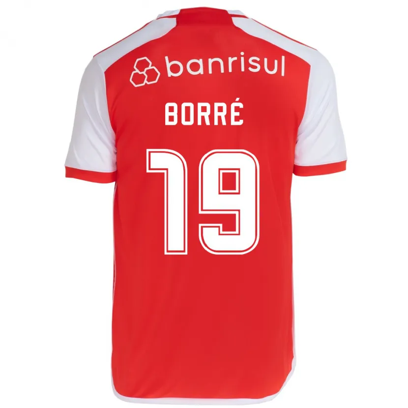 Danxen Enfant Maillot Rafael Borré #19 Rouge Blanc Tenues Domicile 2024/25 T-Shirt