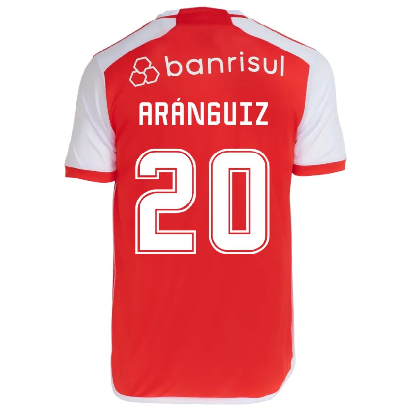 Danxen Enfant Maillot Charles Aránguiz #20 Rouge Blanc Tenues Domicile 2024/25 T-Shirt