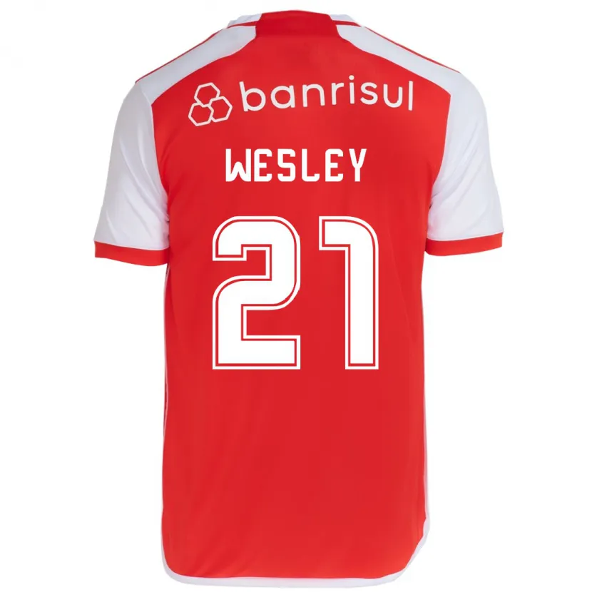 Danxen Enfant Maillot Wesley #21 Rouge Blanc Tenues Domicile 2024/25 T-Shirt