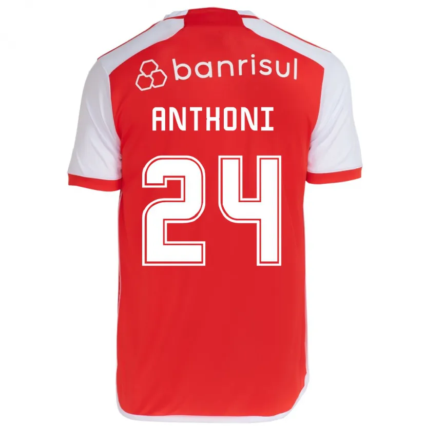 Danxen Enfant Maillot Anthoni #24 Rouge Blanc Tenues Domicile 2024/25 T-Shirt