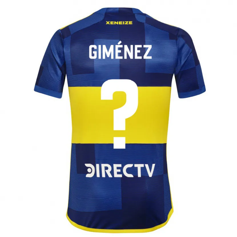 Danxen Enfant Maillot Milton Giménez #0 Bleu Jaune Tenues Domicile 2024/25 T-Shirt