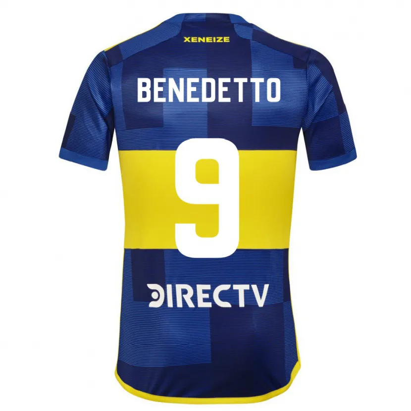 Danxen Enfant Maillot Darío Benedetto #9 Bleu Jaune Tenues Domicile 2024/25 T-Shirt