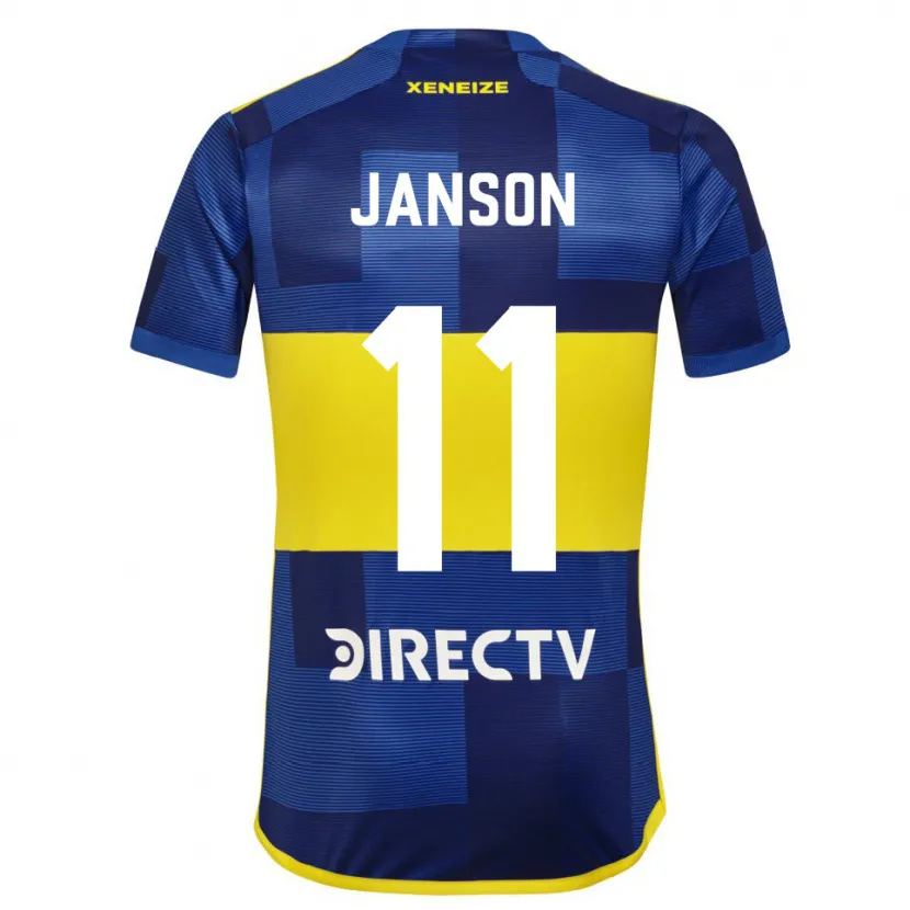 Danxen Enfant Maillot Lucas Janson #11 Bleu Jaune Tenues Domicile 2024/25 T-Shirt