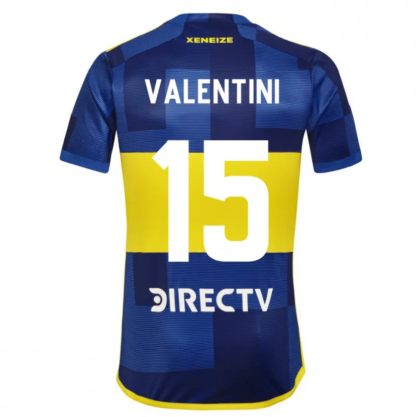 Danxen Enfant Maillot Nicolás Valentini #15 Bleu Jaune Tenues Domicile 2024/25 T-Shirt