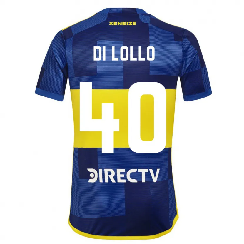 Danxen Enfant Maillot Lautaro Di Lollo #40 Bleu Jaune Tenues Domicile 2024/25 T-Shirt