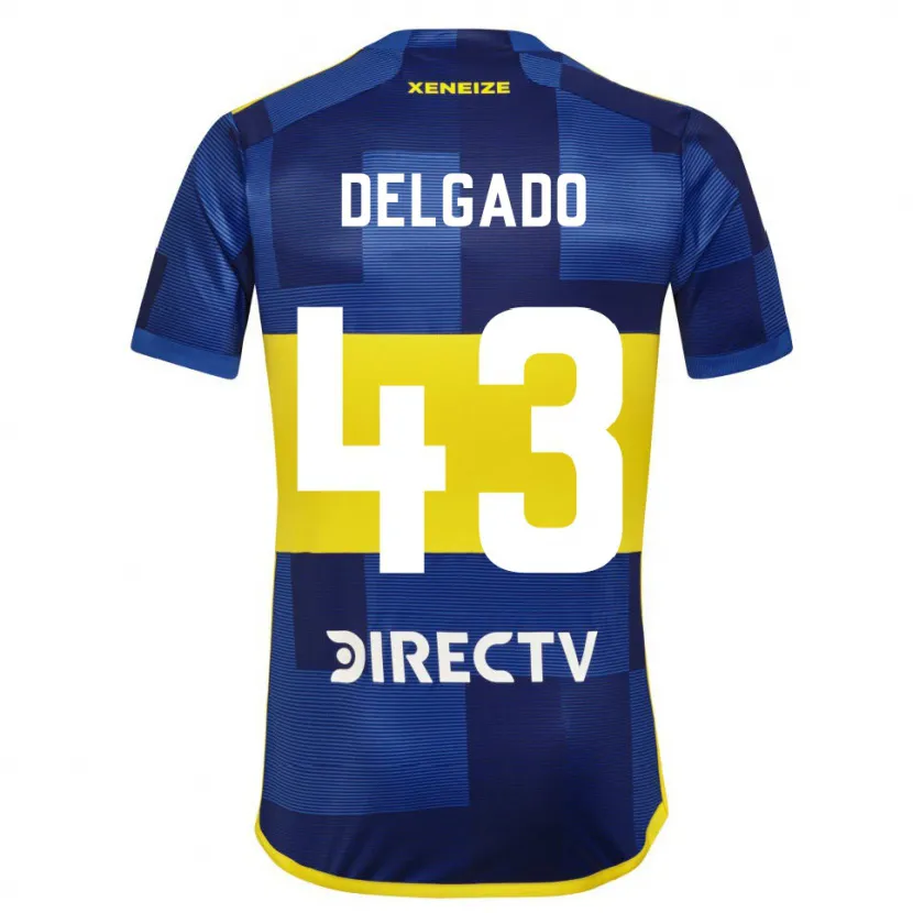 Danxen Enfant Maillot Milton Delgado #43 Bleu Jaune Tenues Domicile 2024/25 T-Shirt