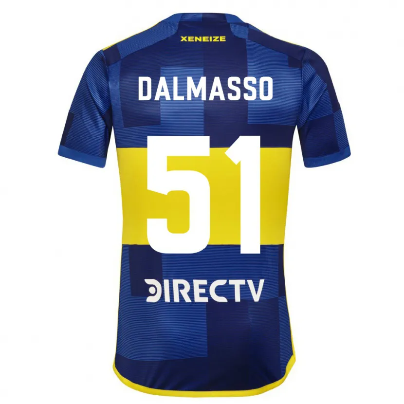 Danxen Enfant Maillot Santiago Dalmasso #51 Bleu Jaune Tenues Domicile 2024/25 T-Shirt