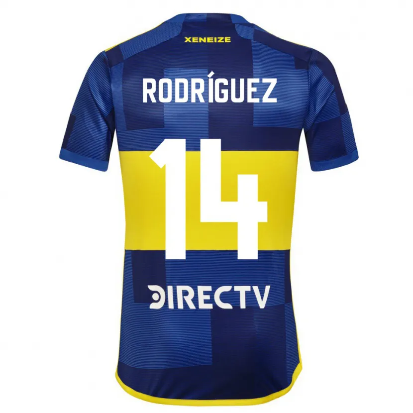 Danxen Enfant Maillot Isaías Rodríguez #14 Bleu Jaune Tenues Domicile 2024/25 T-Shirt