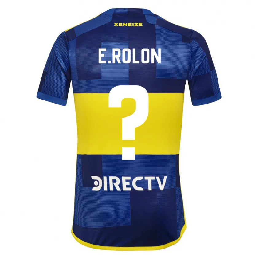 Danxen Enfant Maillot Esteban Rolón #0 Bleu Jaune Tenues Domicile 2024/25 T-Shirt