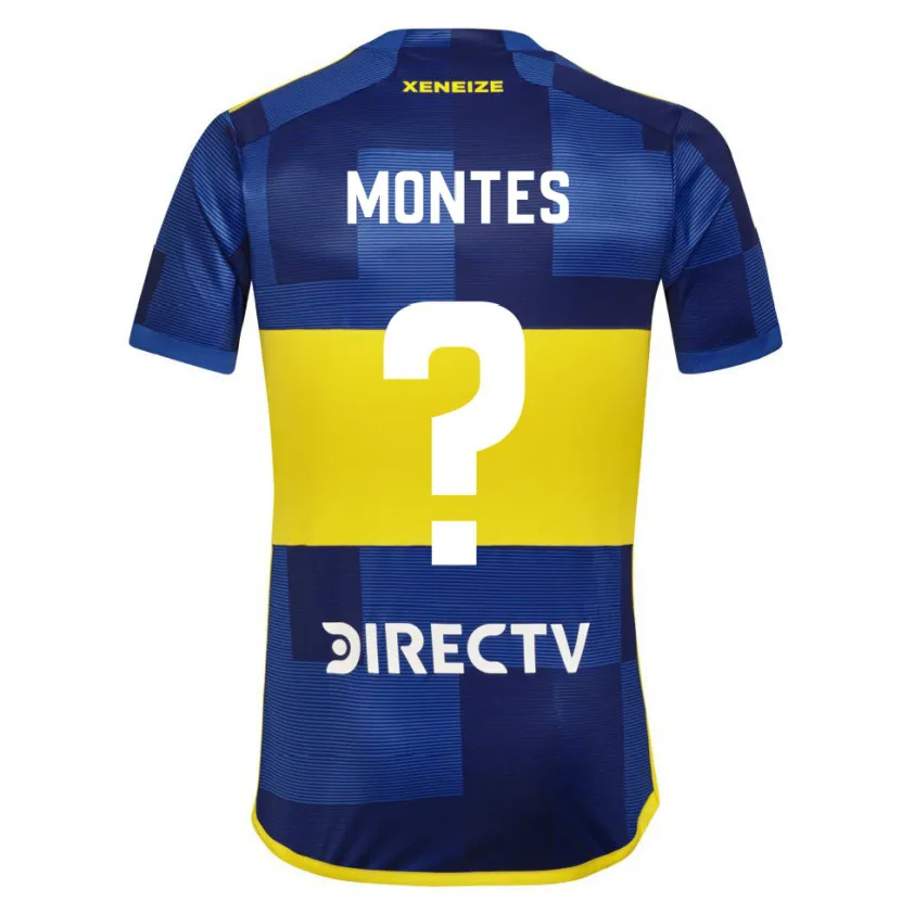 Danxen Enfant Maillot Rodrigo Montes #0 Bleu Jaune Tenues Domicile 2024/25 T-Shirt