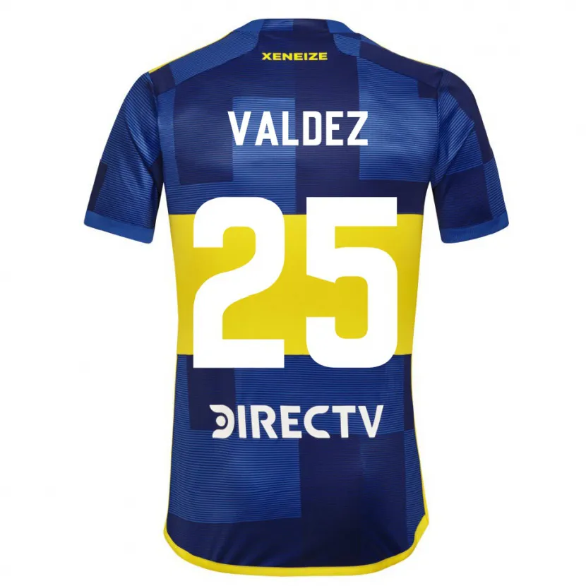 Danxen Enfant Maillot Bruno Valdez #25 Bleu Jaune Tenues Domicile 2024/25 T-Shirt