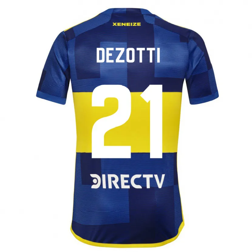 Danxen Enfant Maillot Martina Dezotti #21 Bleu Jaune Tenues Domicile 2024/25 T-Shirt