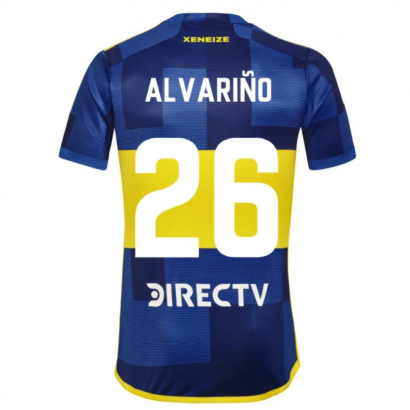 Danxen Enfant Maillot Alexis Alvariño #26 Bleu Jaune Tenues Domicile 2024/25 T-Shirt