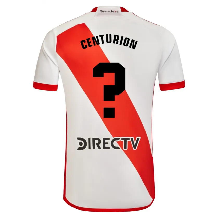 Danxen Enfant Maillot Ezequiel Centurión #0 Blanc Rouge Tenues Domicile 2024/25 T-Shirt