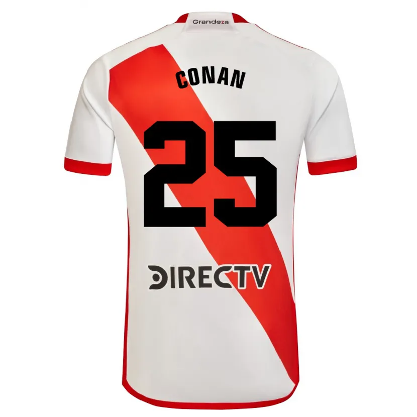 Danxen Enfant Maillot Conan Ledesma #25 Blanc Rouge Tenues Domicile 2024/25 T-Shirt