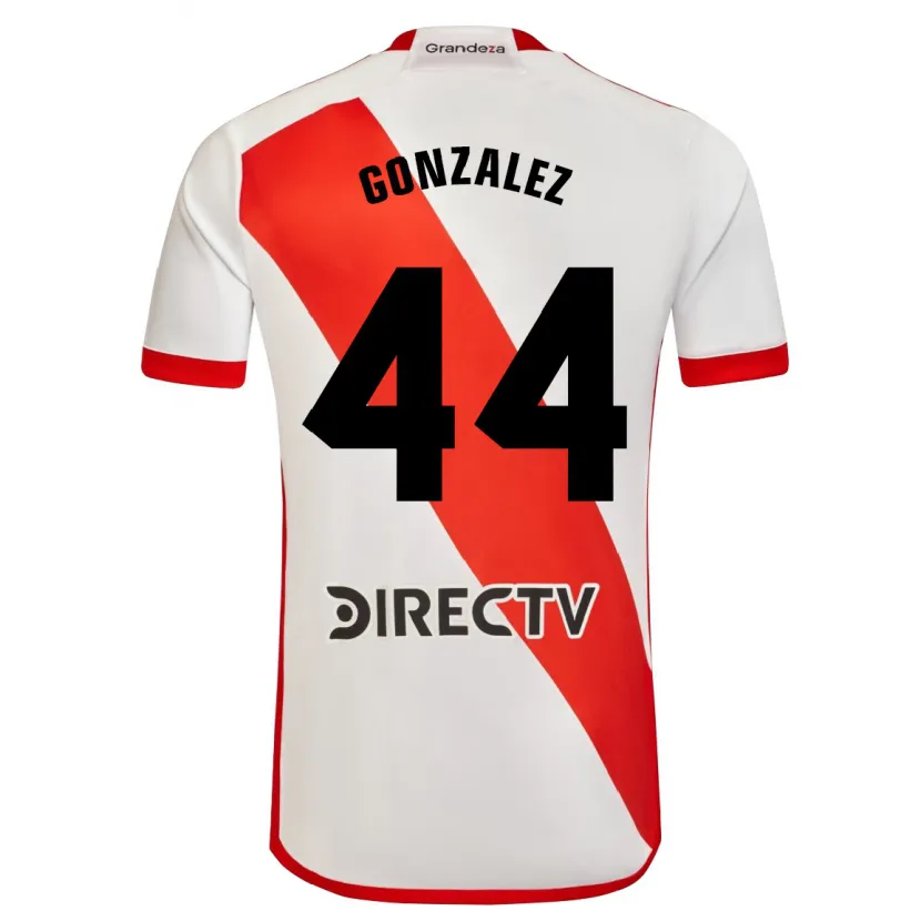 Danxen Enfant Maillot Alexis González #44 Blanc Rouge Tenues Domicile 2024/25 T-Shirt