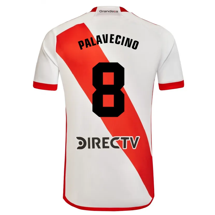 Danxen Enfant Maillot Agustín Palavecino #8 Blanc Rouge Tenues Domicile 2024/25 T-Shirt