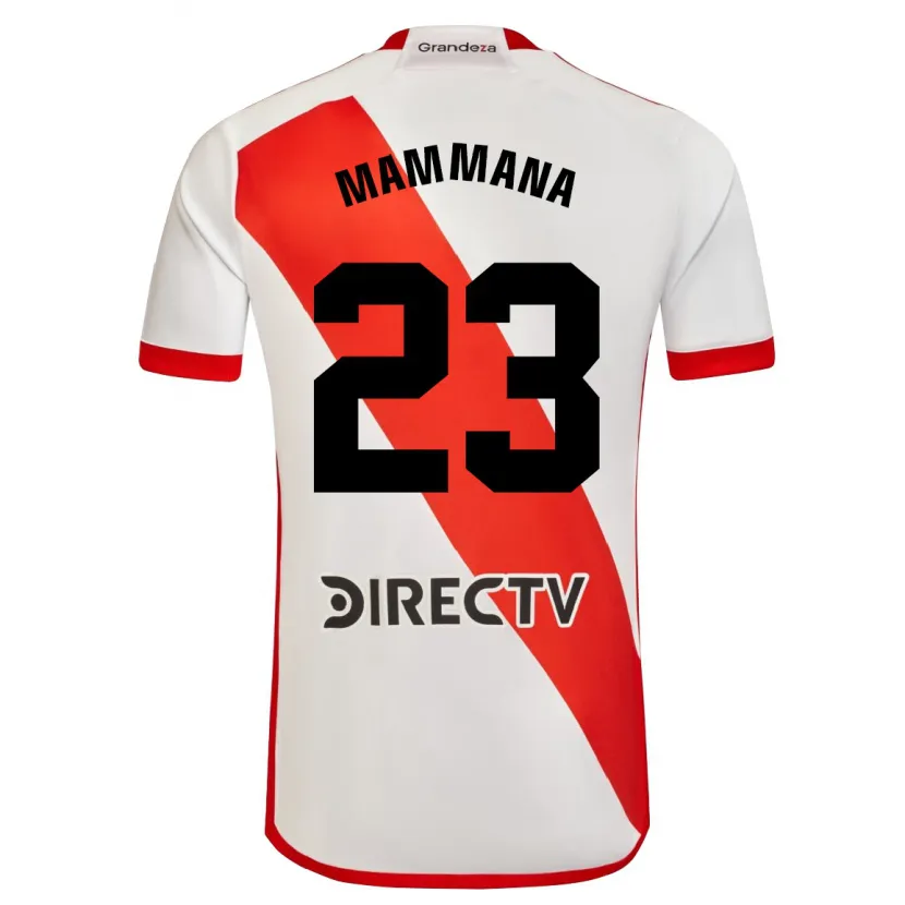 Danxen Enfant Maillot Emanuel Mammana #23 Blanc Rouge Tenues Domicile 2024/25 T-Shirt