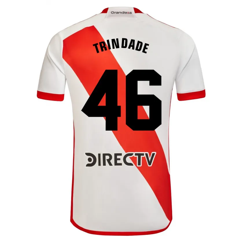 Danxen Enfant Maillot Gonzalo Trindade #46 Blanc Rouge Tenues Domicile 2024/25 T-Shirt