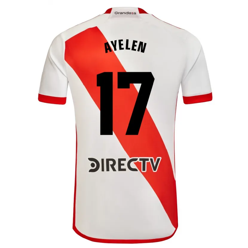 Danxen Enfant Maillot Stephanie Ayelén Melgarejo #17 Blanc Rouge Tenues Domicile 2024/25 T-Shirt