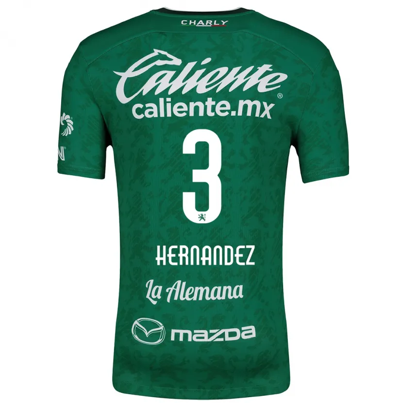 Danxen Enfant Maillot Pedro Hernández #3 Vert Blanc Tenues Domicile 2024/25 T-Shirt