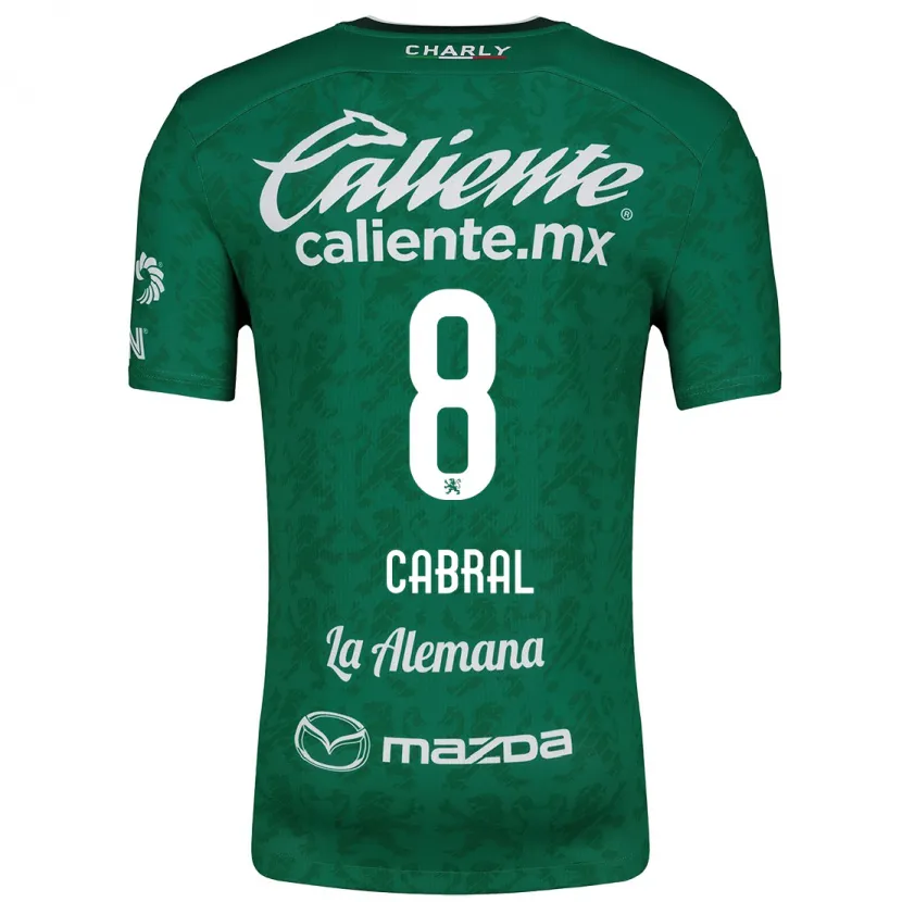 Danxen Enfant Maillot Luciano Cabral #8 Vert Blanc Tenues Domicile 2024/25 T-Shirt