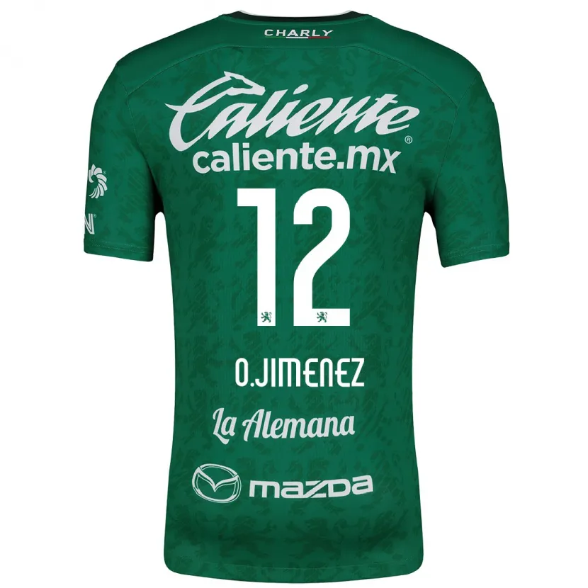 Danxen Enfant Maillot Óscar Jiménez #12 Vert Blanc Tenues Domicile 2024/25 T-Shirt