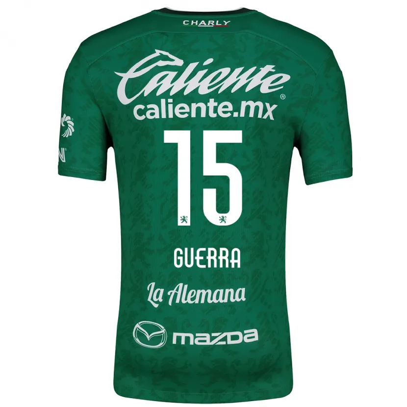 Danxen Enfant Maillot Edgar Guerra #15 Vert Blanc Tenues Domicile 2024/25 T-Shirt