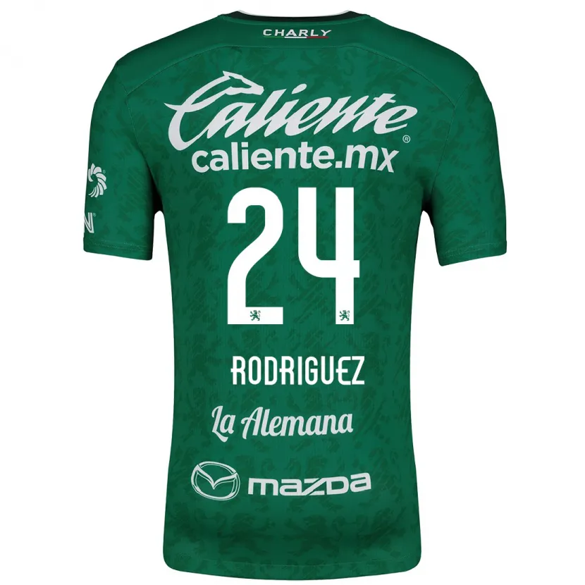 Danxen Enfant Maillot Osvaldo Rodríguez #24 Vert Blanc Tenues Domicile 2024/25 T-Shirt