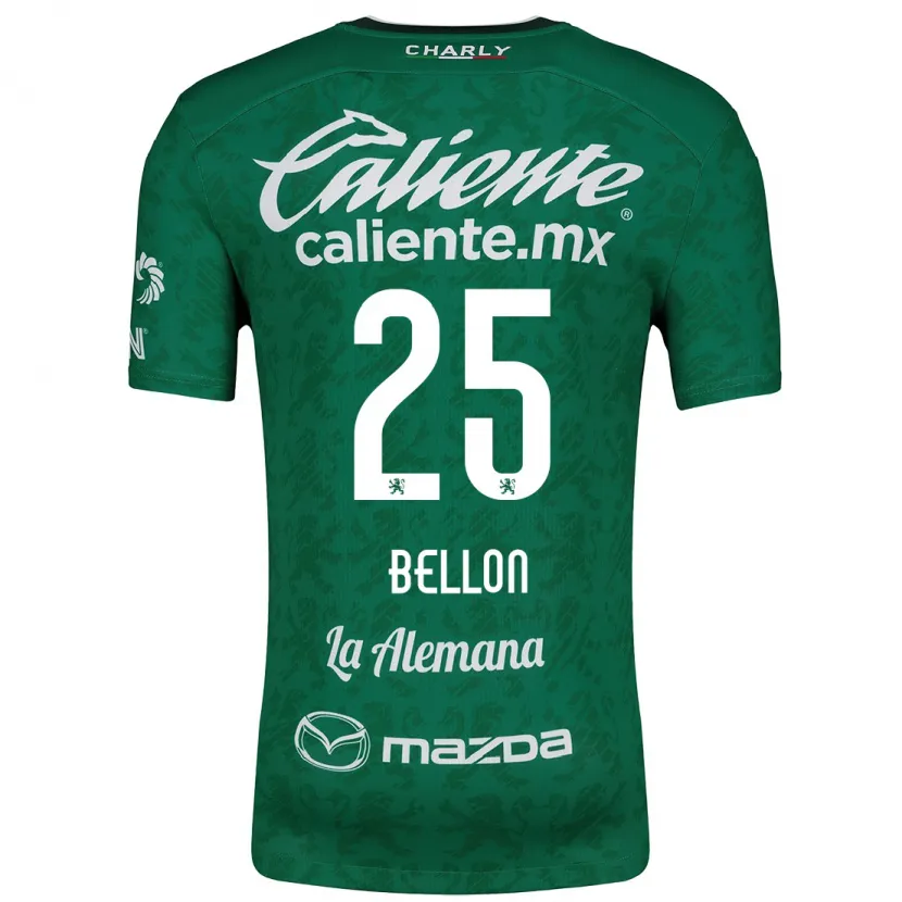 Danxen Enfant Maillot Paul Bellón #25 Vert Blanc Tenues Domicile 2024/25 T-Shirt