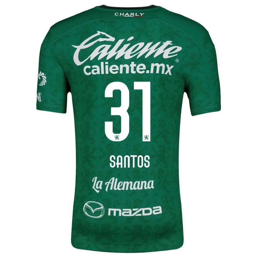 Danxen Enfant Maillot Sebastián Santos #31 Vert Blanc Tenues Domicile 2024/25 T-Shirt