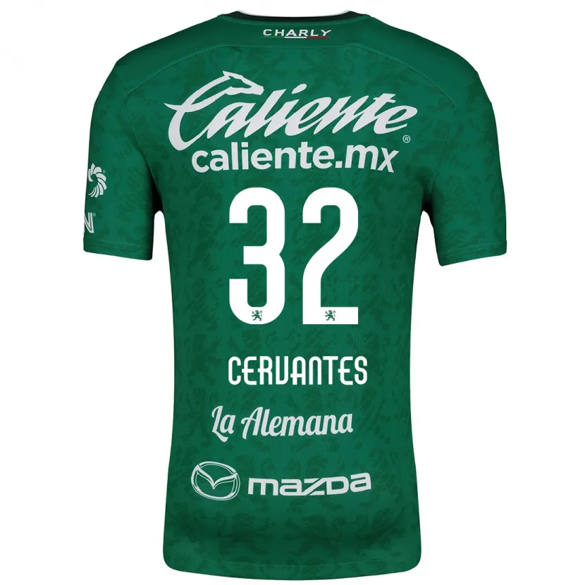 Danxen Enfant Maillot Luis Cervantes #32 Vert Blanc Tenues Domicile 2024/25 T-Shirt