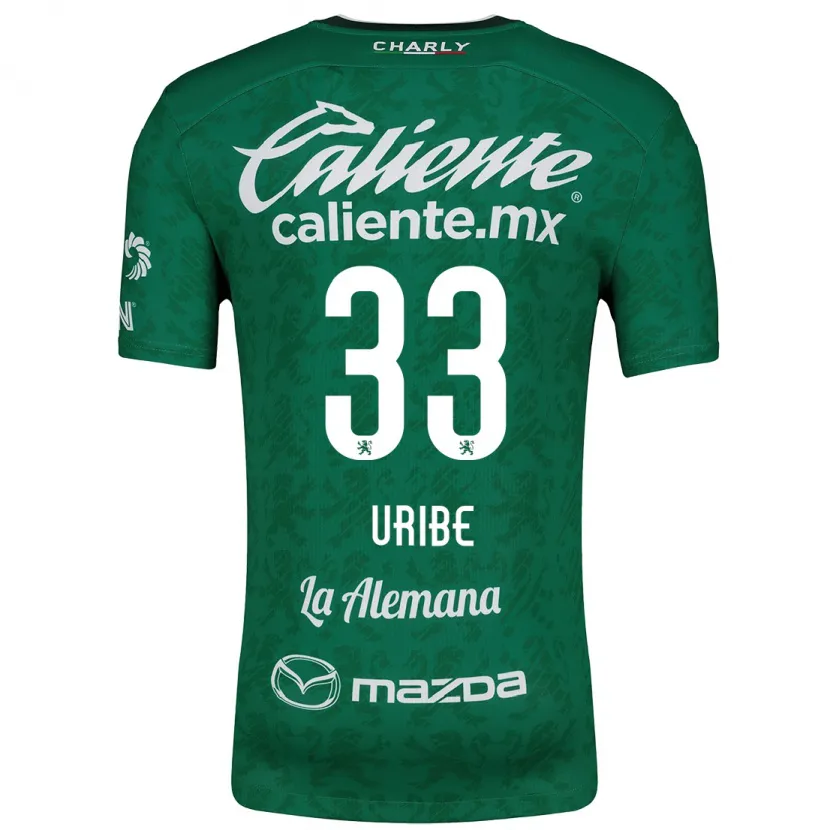 Danxen Enfant Maillot Héctor Uribe #33 Vert Blanc Tenues Domicile 2024/25 T-Shirt