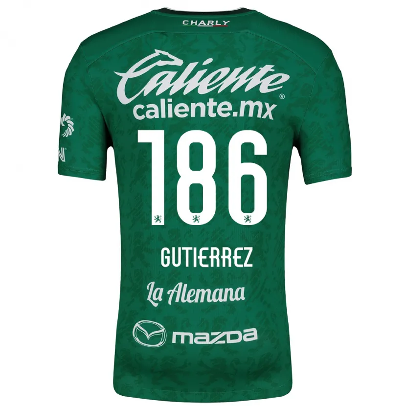 Danxen Enfant Maillot Alan Gutiérrez #186 Vert Blanc Tenues Domicile 2024/25 T-Shirt