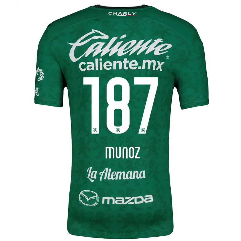 Danxen Enfant Maillot Diego Muñoz #187 Vert Blanc Tenues Domicile 2024/25 T-Shirt