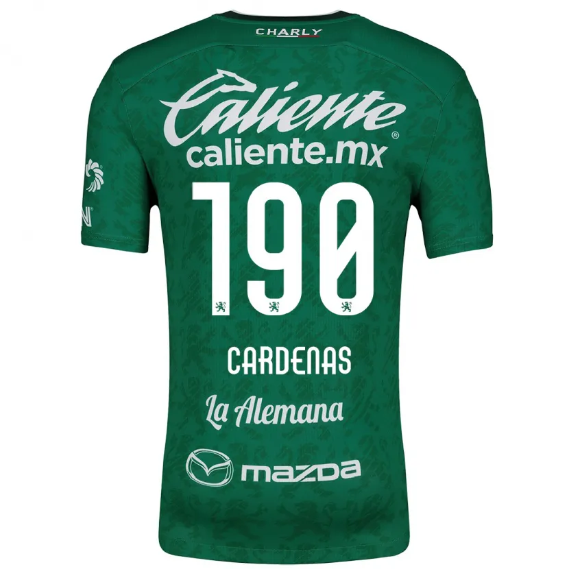 Danxen Enfant Maillot Emilio Cárdenas #190 Vert Blanc Tenues Domicile 2024/25 T-Shirt