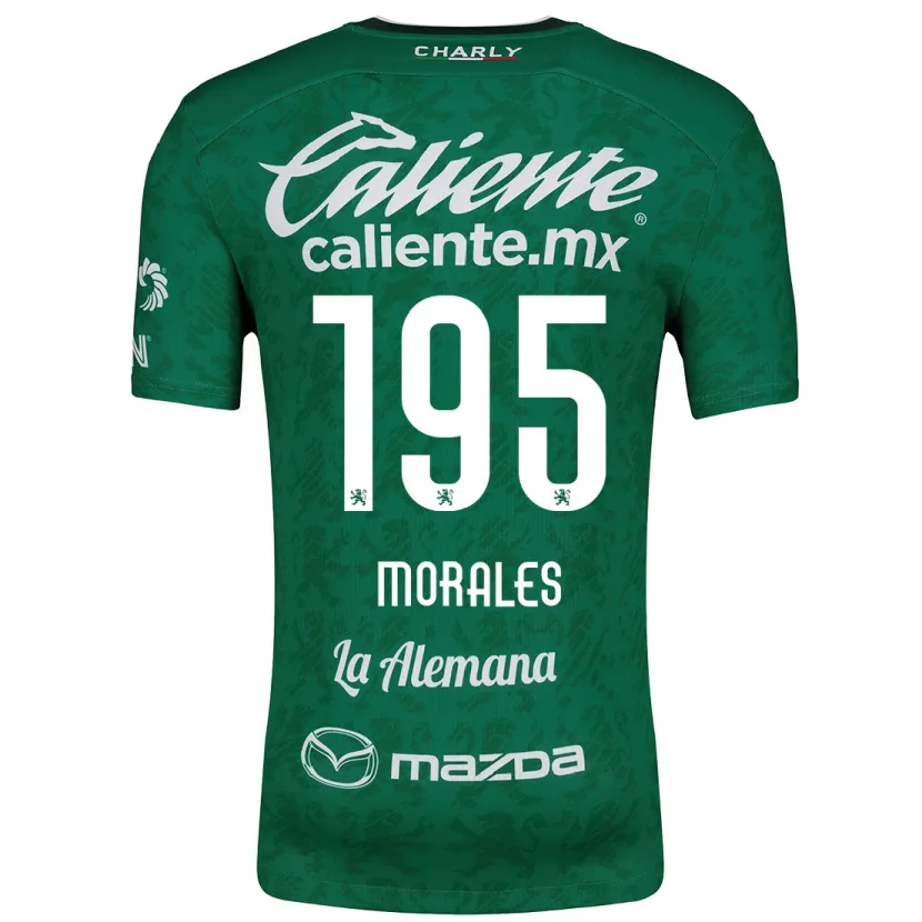 Danxen Enfant Maillot Daniel Morales #195 Vert Blanc Tenues Domicile 2024/25 T-Shirt