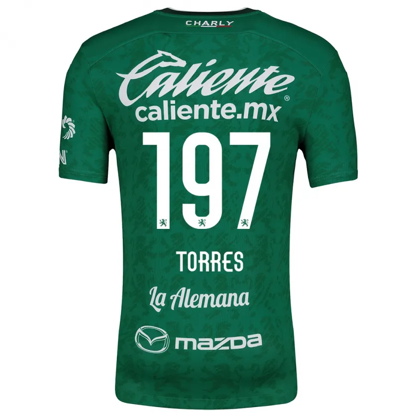 Danxen Enfant Maillot Erick Torres #197 Vert Blanc Tenues Domicile 2024/25 T-Shirt