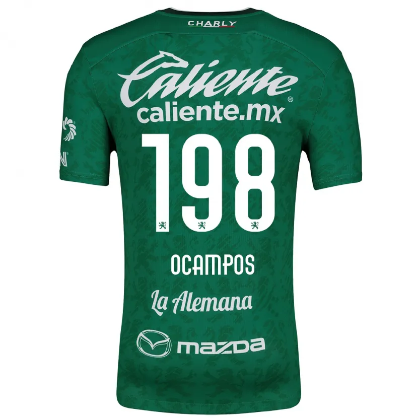 Danxen Enfant Maillot Omar Ocampos #198 Vert Blanc Tenues Domicile 2024/25 T-Shirt