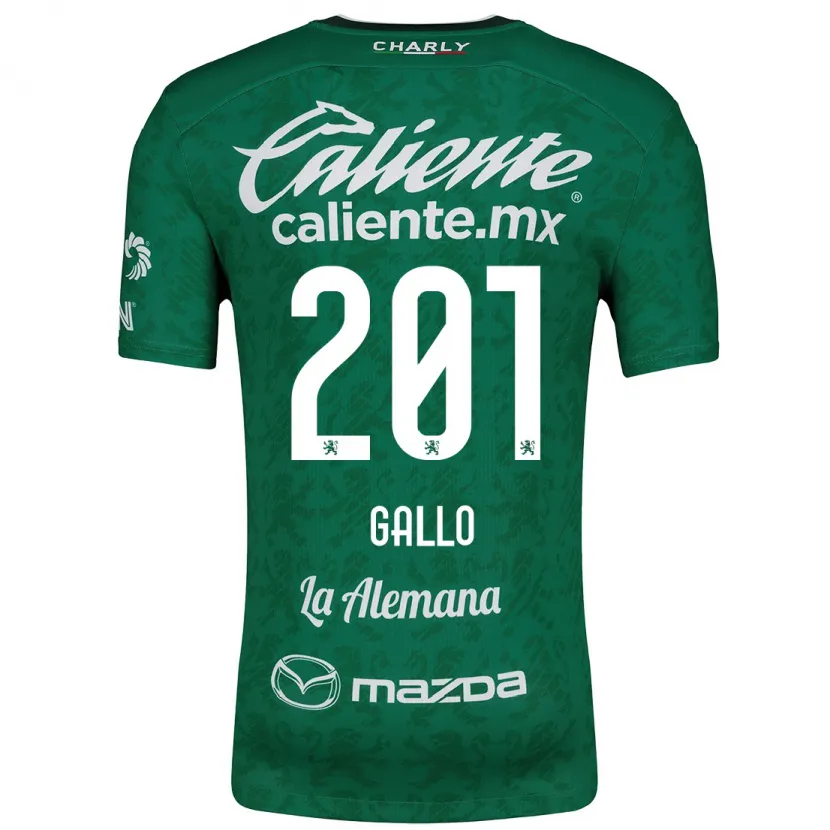 Danxen Enfant Maillot Andrés Gallo #201 Vert Blanc Tenues Domicile 2024/25 T-Shirt