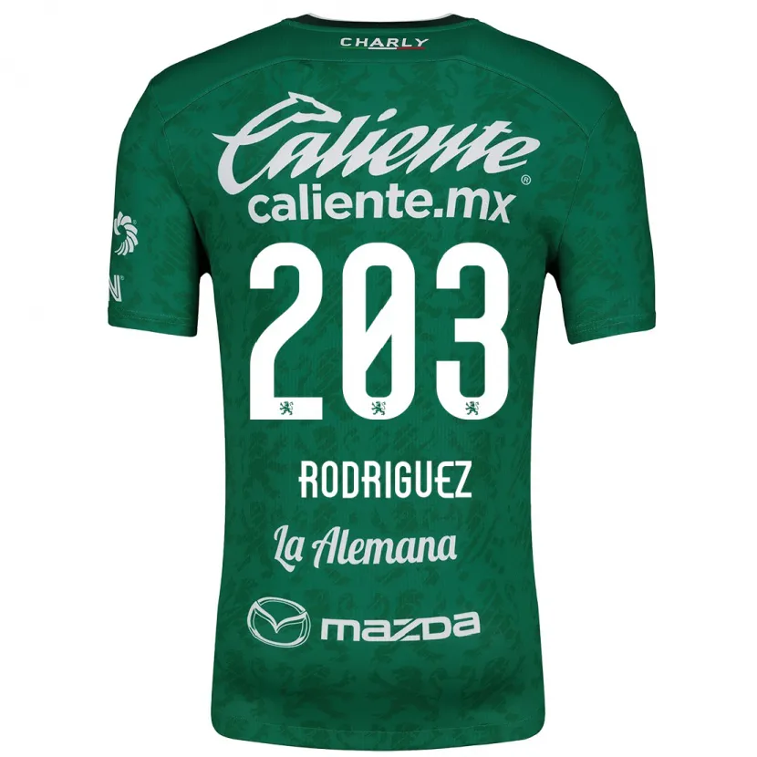 Danxen Enfant Maillot César Rodríguez #203 Vert Blanc Tenues Domicile 2024/25 T-Shirt