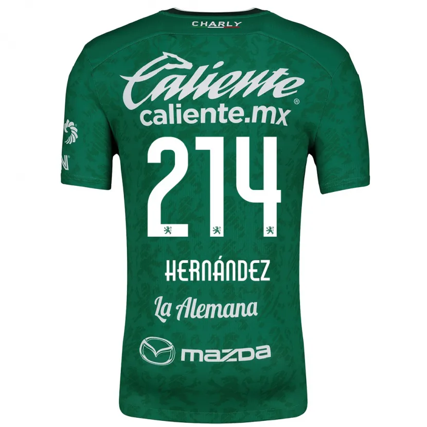 Danxen Enfant Maillot Iván Hernández #214 Vert Blanc Tenues Domicile 2024/25 T-Shirt