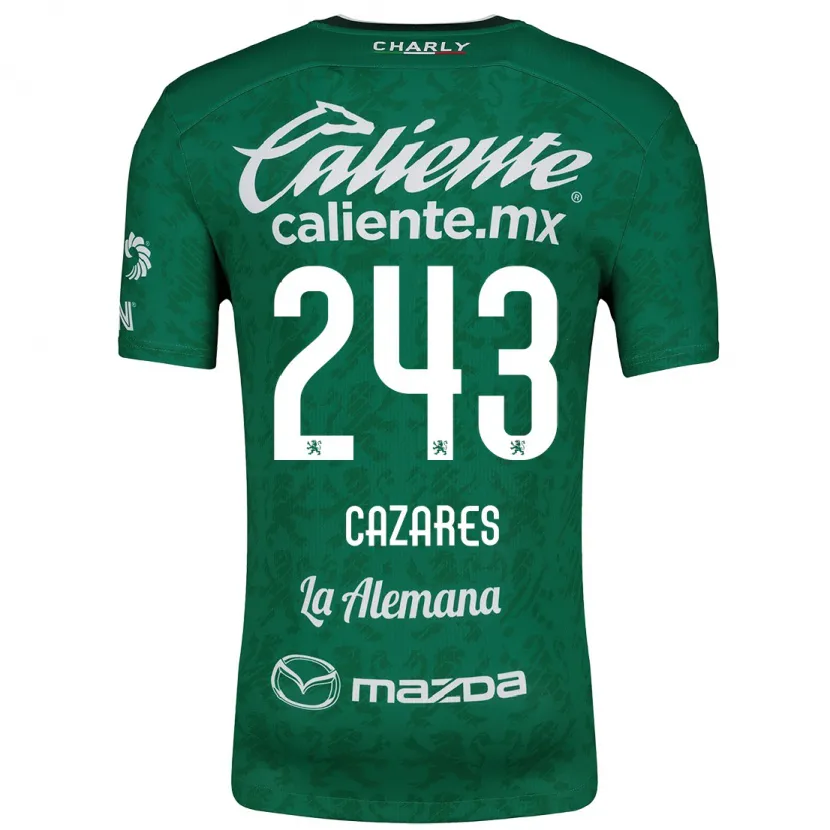 Danxen Enfant Maillot Juan Cázares #243 Vert Blanc Tenues Domicile 2024/25 T-Shirt