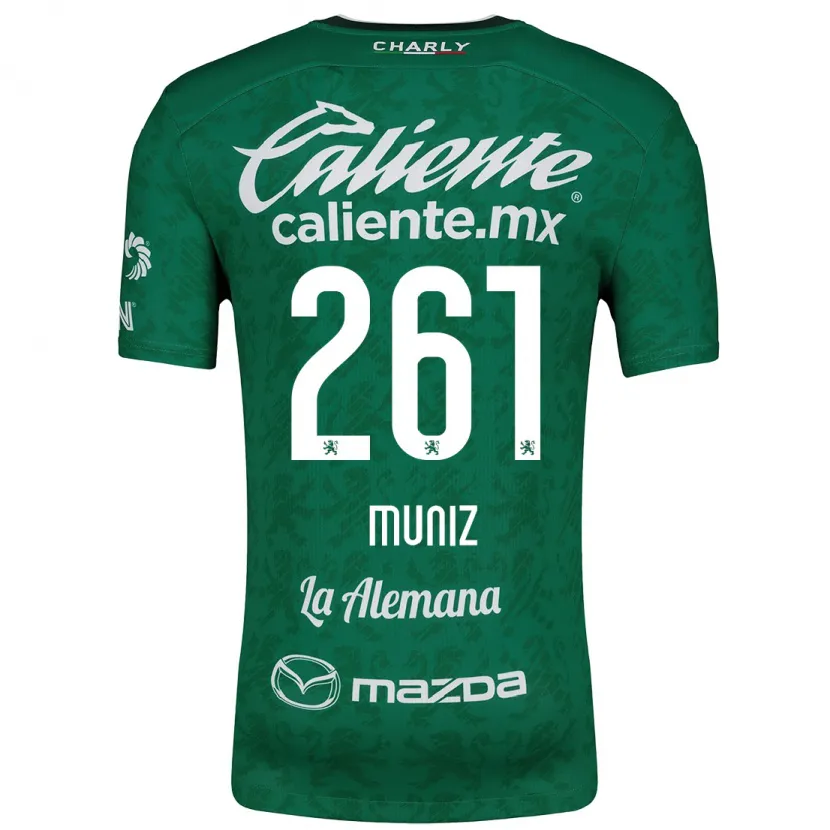 Danxen Enfant Maillot César Muñiz #261 Vert Blanc Tenues Domicile 2024/25 T-Shirt