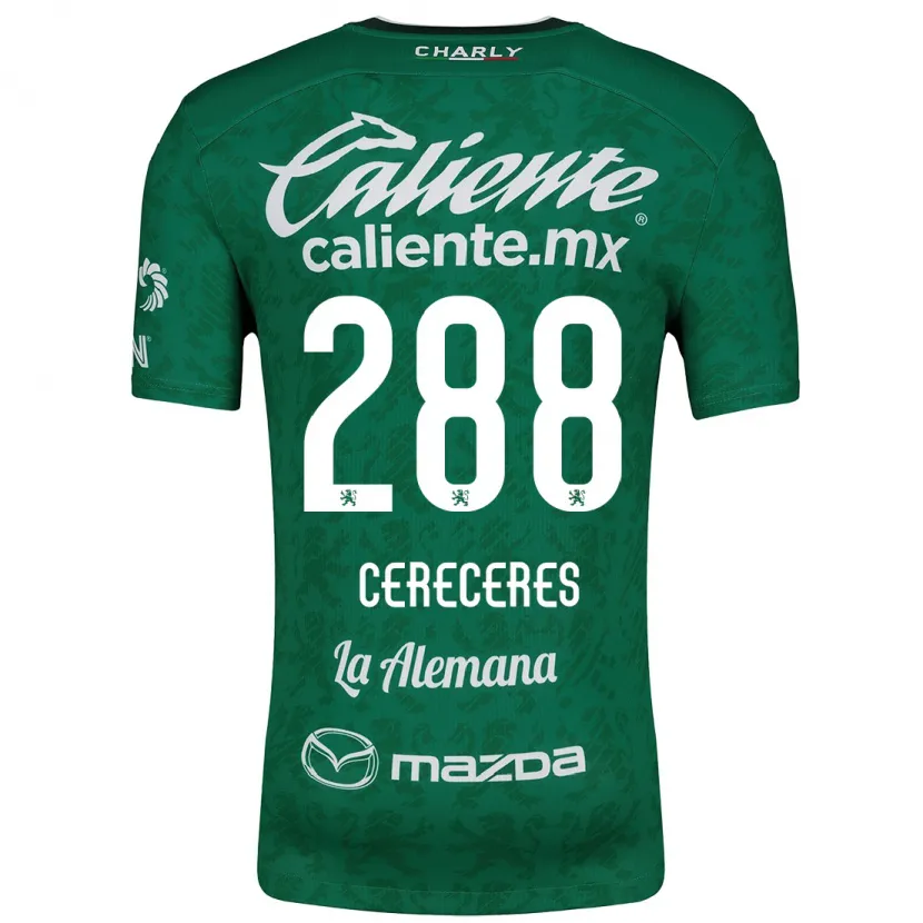 Danxen Enfant Maillot Thomas Cereceres #288 Vert Blanc Tenues Domicile 2024/25 T-Shirt