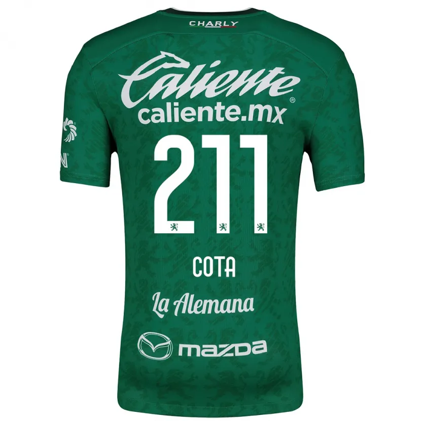 Danxen Enfant Maillot Luis Cota #211 Vert Blanc Tenues Domicile 2024/25 T-Shirt